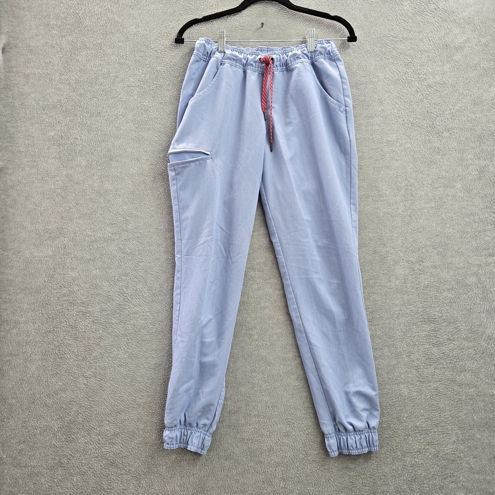 Jaanuu Women Scrub Pants XS Blue Jogger Zipper PO#179 28" Inseam